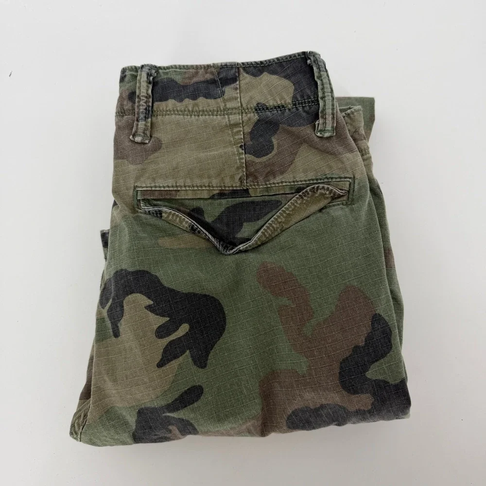 Gap Mens Slim Taper Camo Cargo Pants Woodland Ripstop 30x30 Stretch Trousers